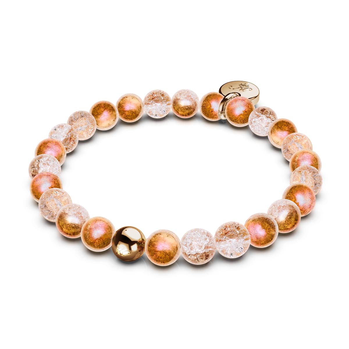 Bracelet Rose Chrome x Verre Pailleté Caramel